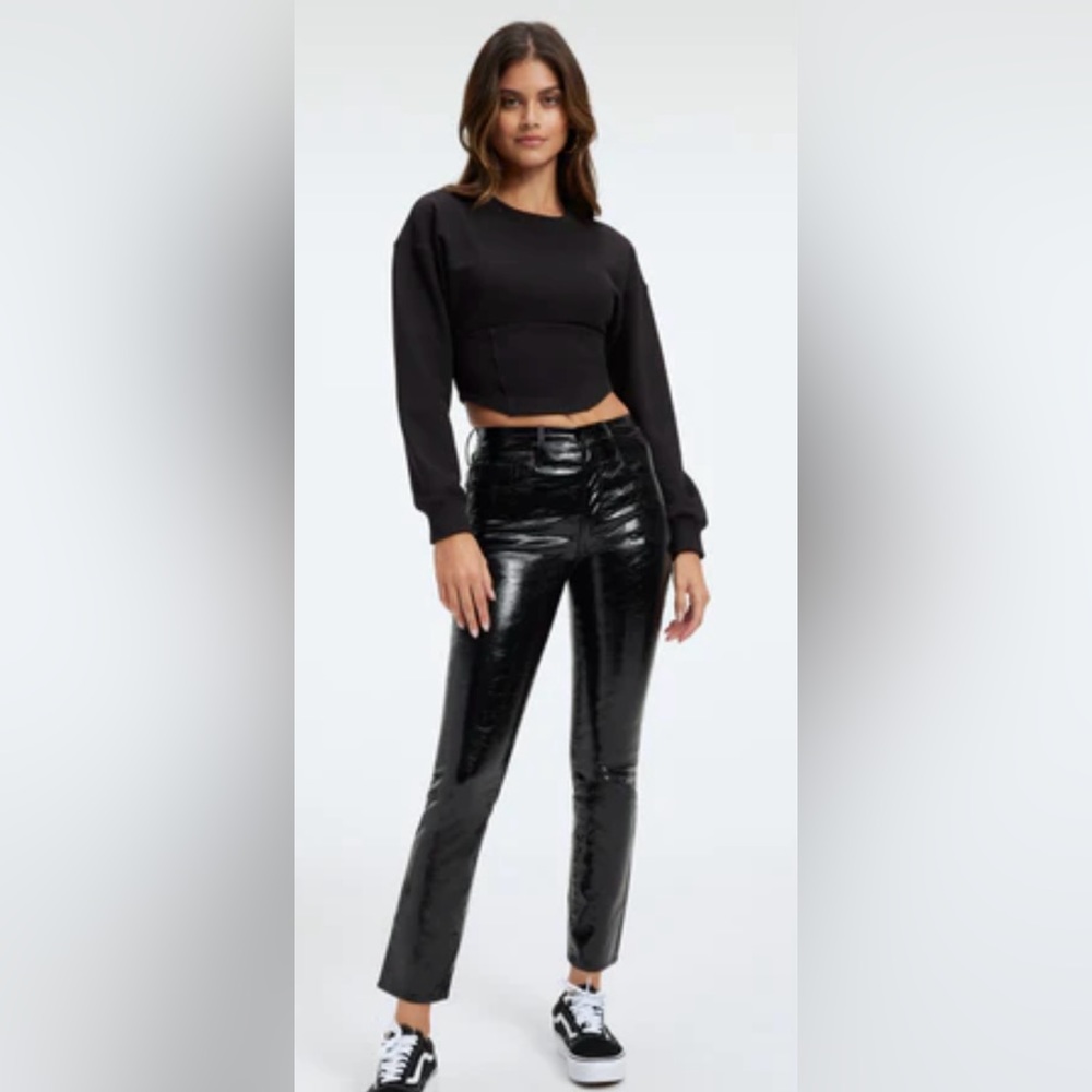 GOOD AMERICAN CLASSIC FAUX LEATHER PANTS